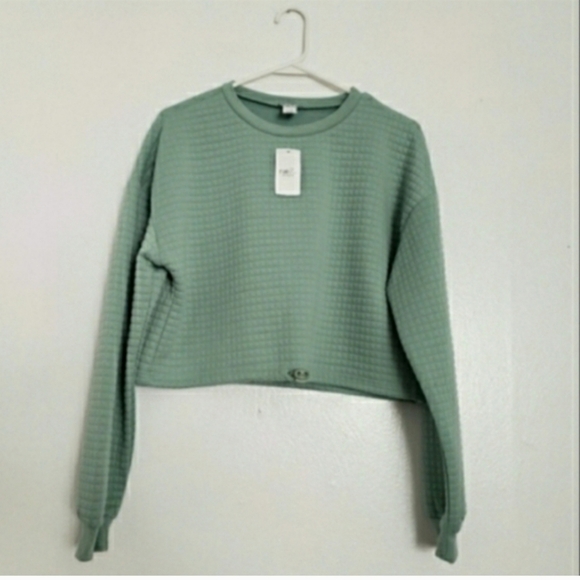 Rue 21 Cropped Mint Green Sweater Top - Picture 1 of 5